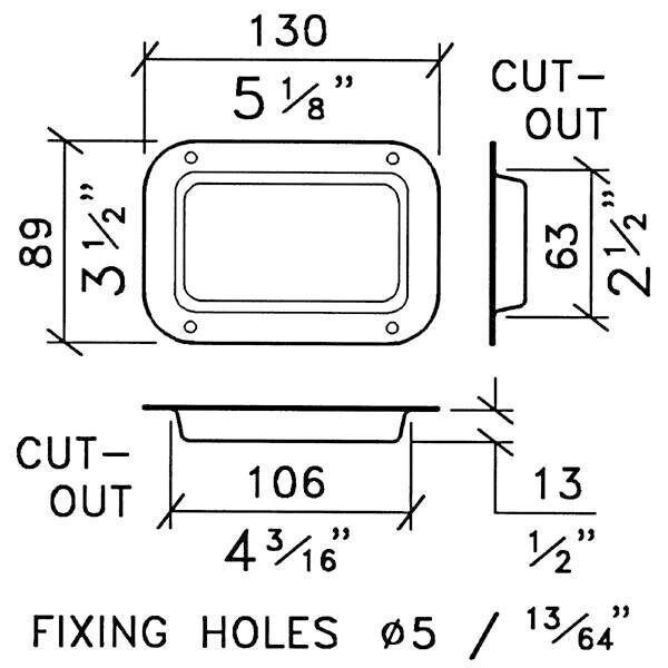 Main product image for Penn-Elcom D0941K Blank Dish Black 3-1/2" x 5-1/8" 262-328